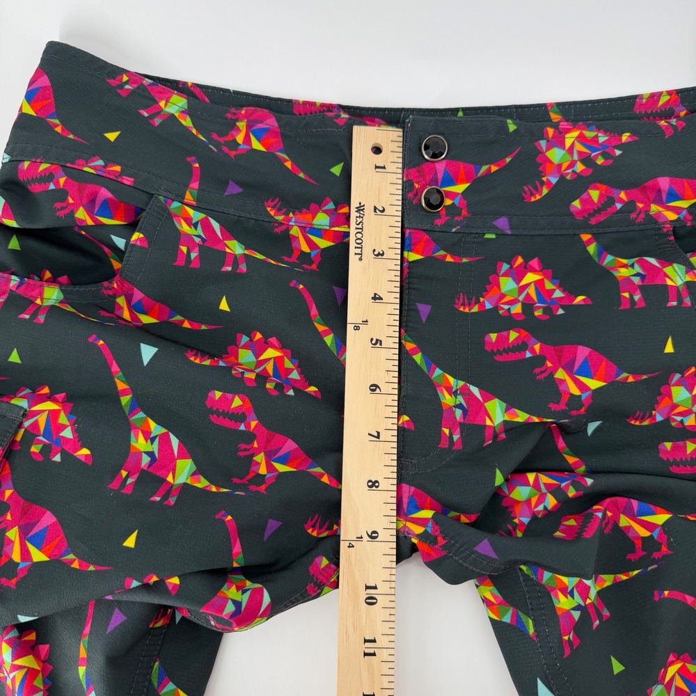 Shredly Mountain Bike Shorts Womens 12 Black Multi Geometric Dinosaur MTB Cargo - Picture 10 of 12